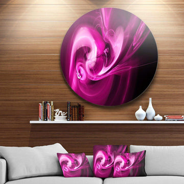 Colored Smoke Spiral Purple - Abstract Metal Circle Wall Art